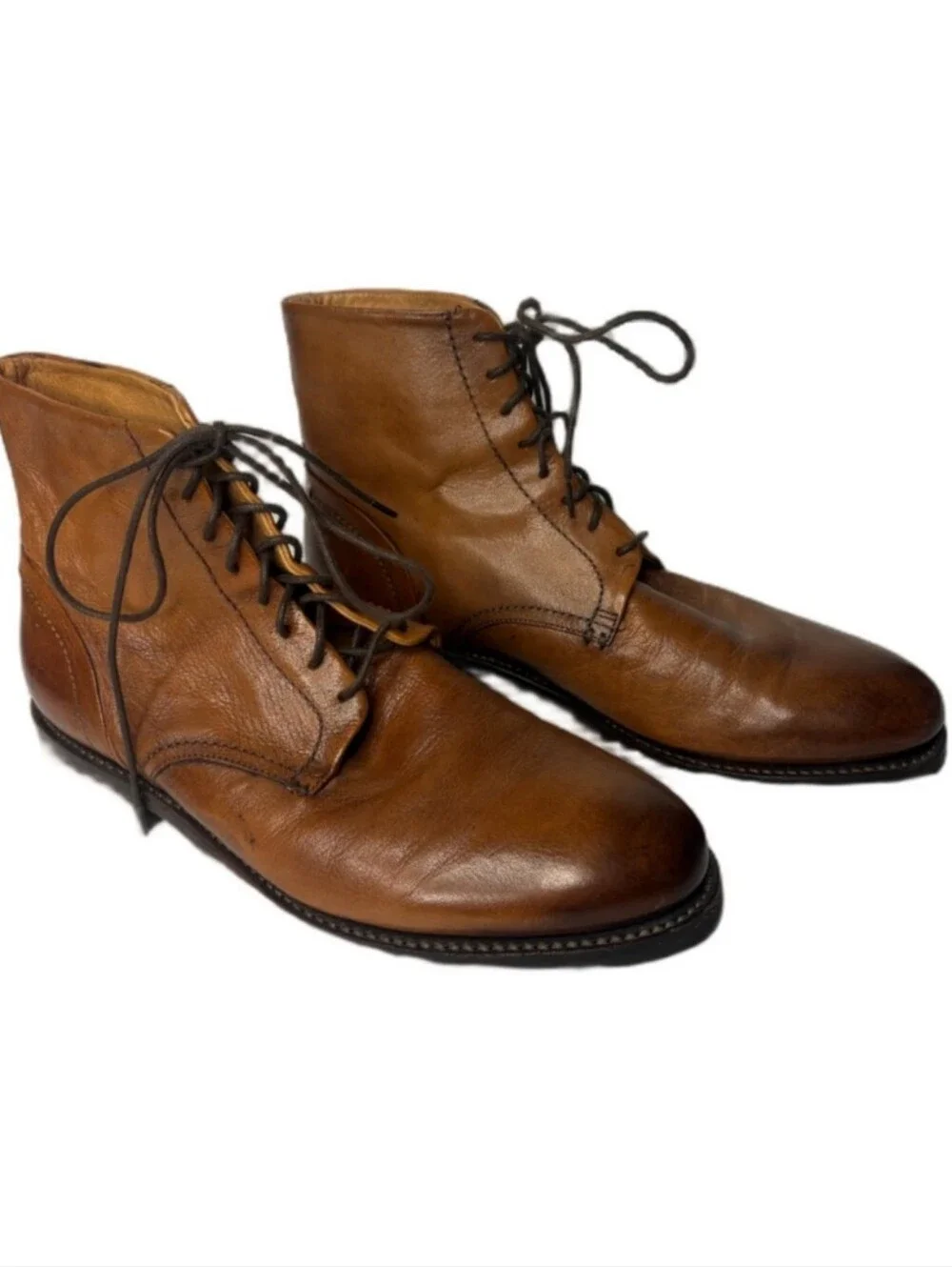 Frye Men's Brown Leather Lace-Up Boots Size 8.5